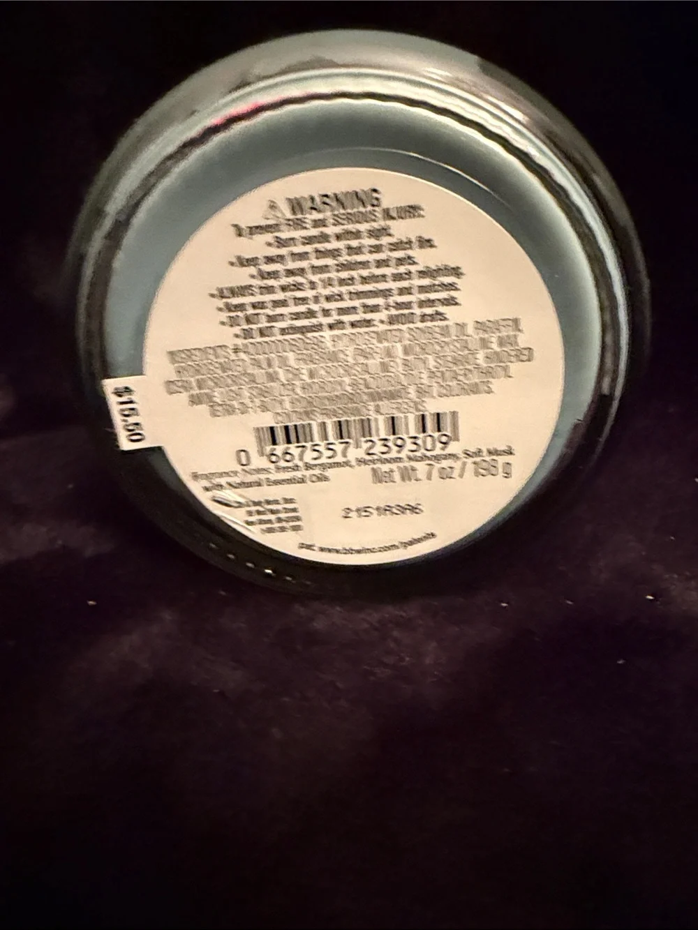Bath & Body Works Flannel Candle - Light Blue & Teal Accents